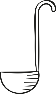 Big Ladle Line Tracing Svg Vector, Free Vectors File